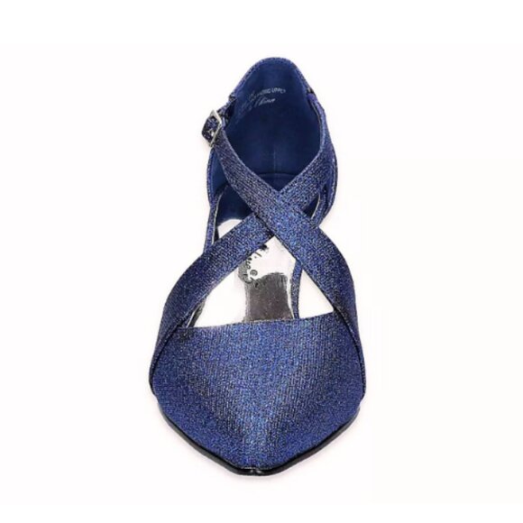 Easy Street Women's Elegance Pump Navy Glitter 7.5 N - Picture 4 of 8